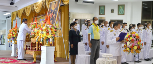 พิธีวางพานพุ่มดอกไม้ถวายราชสักการะ วันยุทธหัตถีสมเด็จพระนเรศวรมหาราช